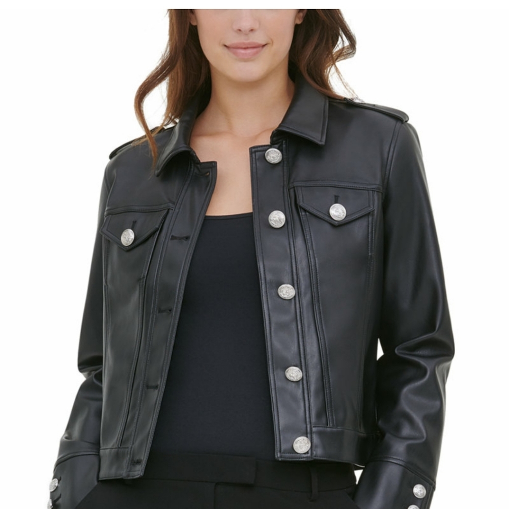 CALVIN KLEIN Women's Faux-Leather  size: XL $139.5